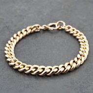 Pre-Owned 9ct Yellow Gold Graduating 7 Inch Curb Chain Bracelet 41281641