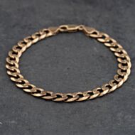 Pre-Owned 9ct Yellow Gold 8 Inch Curb Chain Bracelet 41281650