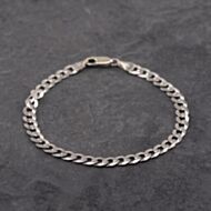 Pre-Owned 9ct White Gold 7.5 Inch Curb Chain Bracelet 41281668