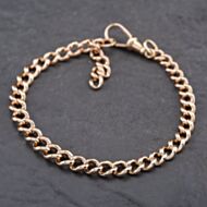 Pre-Owned 9ct Rose Gold 8 Inch Curb Chain Bracelet 41281707
