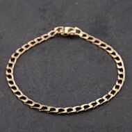 Pre-Owned 9ct Yellow Gold Square 8 Inch Curb Chain Bracelet 41281708
