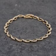 Pre-Owned 9ct Yellow Gold Cubic Zirconia 7.5 Inch Bracelet 41281717