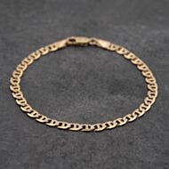 Pre-Owned 9ct Two Colour Gold 7.25 Inch Anchor Chain Bracelet 41281735