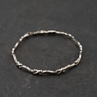 Pre-Owned 9ct White Gold Infinity Cross & Wavy Bar 7.5 Inch Chain Bracelet 41281743