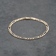 Pre-Owned 9ct Yellow Gold 7 Inch Figaro Chain Bracelet 41281748