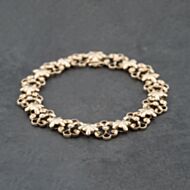 Pre-Owned 9ct Yellow Gold Flower Design 7.5 Inch Fancy Chain Bracelet 41281750