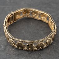 Pre-Owned 9ct Yellow Gold Cubic Zirconia Elephant 7.5 Inch Bracelet 41281764