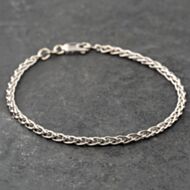 Pre-Owned 9ct White Gold 7.5 Inch Foxtail Chain Bracelet 41281766