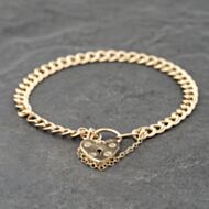 Pre-Owned 9ct Yellow Gold Double 7 Inch Curb Chain Bracelet 41281768