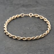 Pre-Owned 9ct Yellow Gold 7.5 Inch Rope Chain Bracelet 41281771