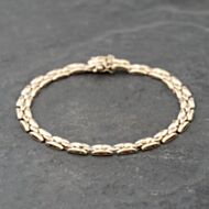 Pre-Owned 9ct Three Colour Gold 7.5 Inch Fancy Chain Bracelet 41281775