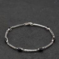Pre-Owned 18ct White Gold Sapphire & Cubic Zirconia Bar 7.25 Inch Bracelet 41281780