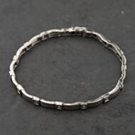 Pre-Owned 9ct White Gold 0.21ct Brilliant Cut Bar Linked 7.25 Inch Bracelet 41281798