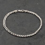 Pre-Owned 9ct White Gold Bar And Chain 7.5 Inch Fancy Chain Bracelet 41281801