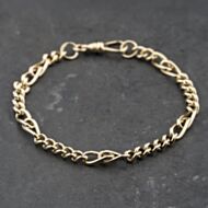 Pre-Owned 9ct Yellow Gold 8 Inch Figaro Chain Bracelet 41281837