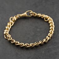 Pre-Owned 9ct Yellow Gold Roller Ball 7.5 Inch Chain Bracelet 41281855