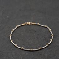 Pre-Owned 9ct Two Colour Gold 7.5 Inch Ball Chain Bracelet 41281860