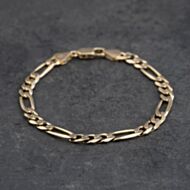Pre-Owned 9ct Yellow Gold 7.5 Inch Figaro Chain Bracelet 41281880