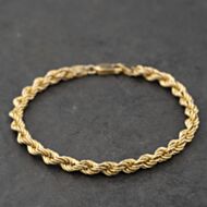 Pre-Owned 9ct Yellow Gold 7.5 Inch Rope Chain Bracelet 41281891
