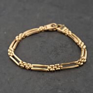 Pre-Owned 9ct Yellow Gold 7 Inch Bar Chain Bracelet 41281898