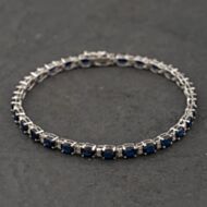 Pre-Owned White Gold Sapphire & 0.25ct Diamond 7.5 Inch Bracelet 41281902