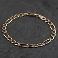 Pre-Owned 9ct Yellow Gold 8 Inch Figaro Chain Bracelet 41281951