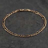 Pre-Owned 9ct Yellow Gold 7.5 Inch Figaro Chain Bracelet 41281953