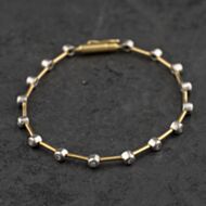 Pre-Owned 18ct Yellow Gold Diamond Rubover Set 7 Inch Bracelet 41281955