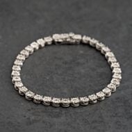 Pre-Owned 9ct White Gold 1.00ct Diamond 7.25 Inch Tennis Bracelet 41281971