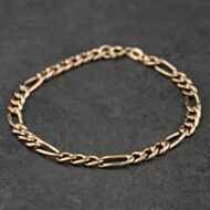 Pre-Owned 9ct Yellow Gold 8 Inch Figaro Chain Bracelet 41281973