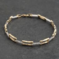 Pre-Owned 9ct Two Colour Gold Openlink 7.5 Inch Chain Bracelet 41282016