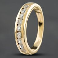 Pre-Owned 9ct Yellow Gold Cubic Zirconia Nine Stone Half Eternity Ring 41295814