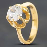 Pre-Owned 9ct Yellow Gold Cubic Zirconia Single Stone Dress Ring 4129929