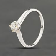 Pre-Owned 9ct White Gold 0.25ct Brilliant Cut Diamond Solitaire Ring 413302157964