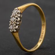 Pre-Owned Yellow Gold Old Cut Three Stone Diamond Ring 4133962