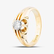 Pre-Owned 9ct Yellow Gold 1.40ct Brilliant Cut Diamond Signet Ring 41341083