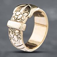Pre-Owned Vintage 9ct Yellow Gold Buckle Ring 41341205