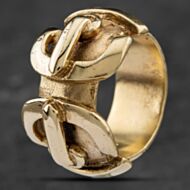Pre-Owned 9ct Yellow Gold Heavy Double Buckle Ring 41341405