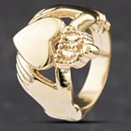 Pre-Owned 9ct Yellow Gold Large Heavy Claddagh Ring 41341448