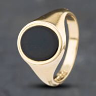 Pre-Owned 9ct Yellow Gold Onyx Signet Ring 41341530