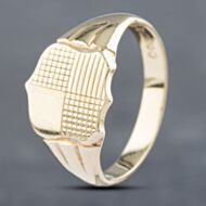 Pre-Owned 9ct Yellow Gold Shield Signet Ring 41341664