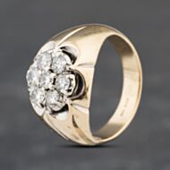 Pre-Owned 14ct Two Colour Gold Diamond Cluster Signet Ring 41341718
