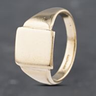 Pre-Owned Vintage 9ct Yellow Gold Rectangle Signet Ring 41341798