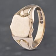 Pre-Owned Vintage 9ct Rose Gold Sheild Signet Ring 41341799