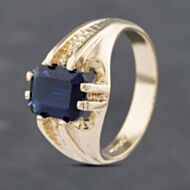 Pre-Owned 9ct Yellow Gold Glass Oblong Signet Ring 41341815