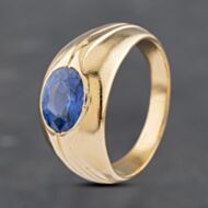 Pre-Owned 18ct Yellow Gold Sapphire Oval Signet Ring 41341817