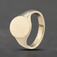 Pre-Owned 9ct Yellow Gold Oval Signet Ring 41341837