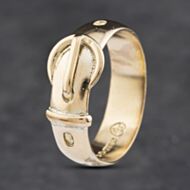 Pre-Owned Vintage 9ct Yellow Gold Buckle Ring 41341844