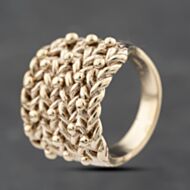 Pre-Owned 9ct Yellow Gold 5 Row Heavy Keeper Ring 41341861