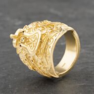 Pre-Owned 9ct Yellow Gold Large Saddle Ring 41341933